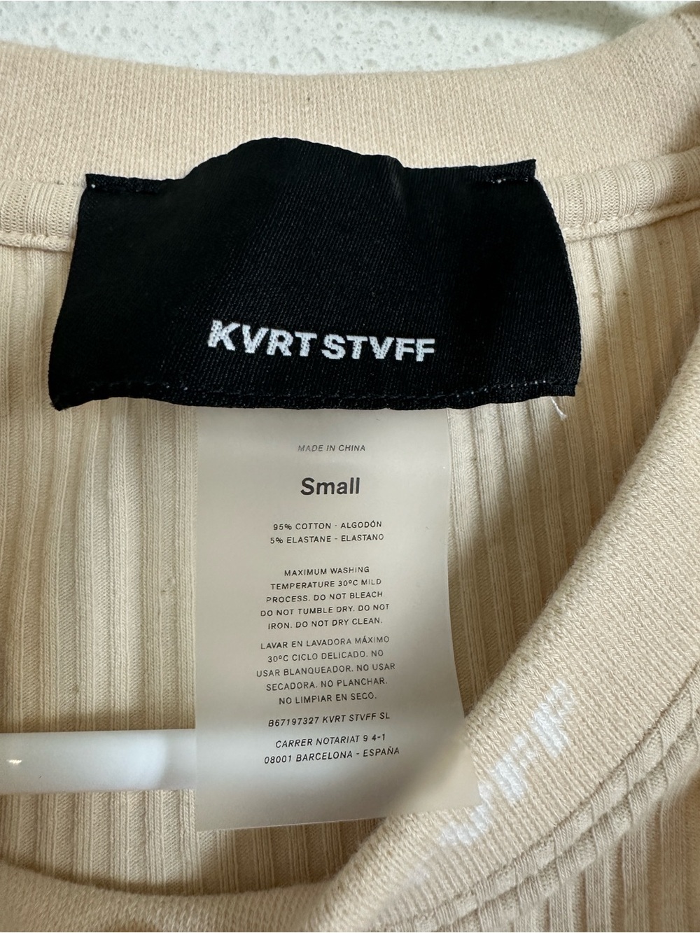 Kvrt Stvff Ribbed beige Tank Top - Picture 2 of 3
